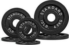Cast Iron Olympic Weight Plates – 6 Pack with Easy Weight Identification