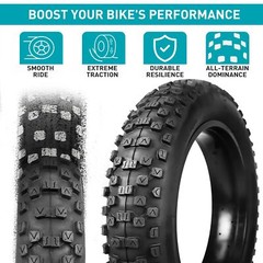 Fat Tire E-Bike Snow Bike Tire 20&Prime; x 4&Prime; – 2 Pack with Tubes and Levers