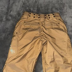 Burton Womens Snowboard Ski Pants Mustard Yellow Size S With Patches