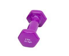 CanDo vinyl coated dumbbell – 2 lb – Violet, each