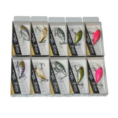 10Pcs 4cm/1.6in Hard Fishing Lures Minnow Bait Crankbait With Box