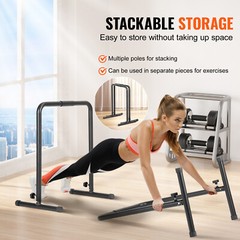 VEVOR Dip Bars Dip Stand Station 440 lbs Adjustable Height for Strength Training