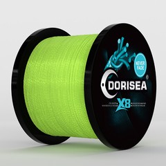 Dorisea Never Fade 8 Strands Fluorescent Green PE Braided Fishing line 100-2000m