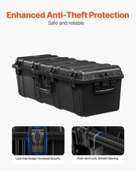 Uimoso 5.5 Cu.ft Weatherproof Hard Case with 3 Handles Large Capacity Case Black