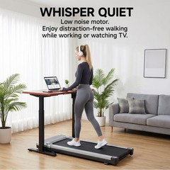 Alvantor Walking Pad Treadmill Ultra-Thin Under Quiet LED Remote Silver