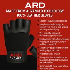 ARD CHAMPS™ Leather Weight Lifting Gloves Long Wrist Wrap Exercise Training Gym