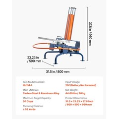 Uimoso Automatic Clay Target Launcher, 50 Clays, 55-Yard Range