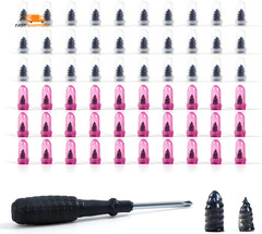60 PCS Tire Plugs Screw Type, Tubeless Tire Repair Rubber Nail Kit, Quickfix Tir