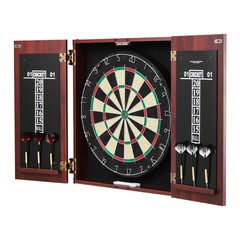 Dartboard and Cabinet Set Official Size Complete Accessory Steel Tip Dart