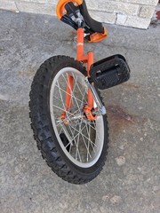 Orange And Black 16&Prime; Unicycle Adjustable Seat 26.5 To 32.5 Unicycle Pre-owned