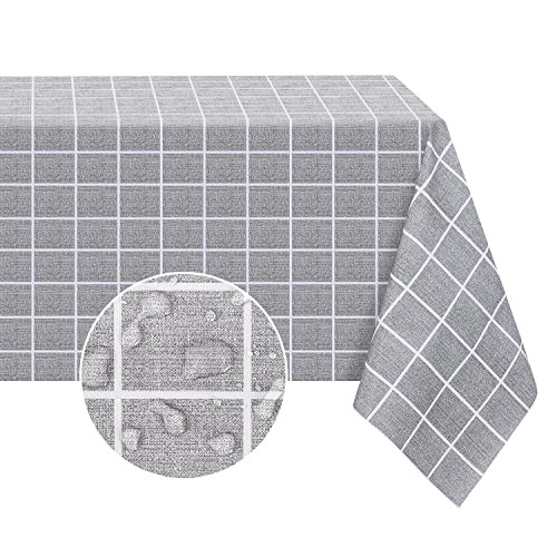 Rectangle Vinyl Tablecloth, 100% Waterproof Oil 54&Prime; x 78&Prime; (Rectangular) Grey