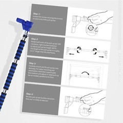 Doeplex Pull Up Bar with Locking Mechanism Door Exercise Bar Adjustable Width