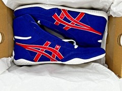 asics Boxing Wrestling Shoes Blue Red Line White 1083A001 EX-EO NEW TWR900