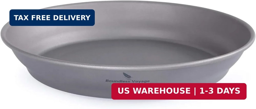 Boundless Voyage Ultralight Titanium Bowl Pan Plate Dish with Carry Bag Outdoor
