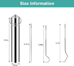 3 Pieces 2 Set Metal Toothpicks Kit, Reusable Toothpick Holder Portable Stainles