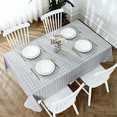 Rectangle Vinyl Tablecloth, 100% Waterproof Oil 54&Prime; x 78&Prime; (Rectangular) Grey