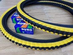 26×1.95 Black & Yellow Bicycle Knobby Tires and Tubes Mountain Bike 26&Prime; NEW