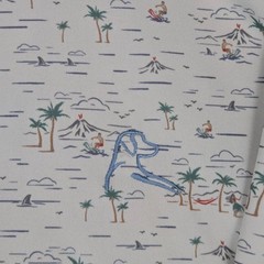 RHOBACK Mens Size XL Hawaiian Polo Shirt Performance White Volcano Palms Hulas