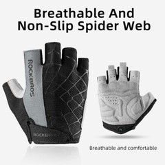 ROCKBROS Short Bike Gloves Road Bicycle Half Finger Breathable Shockproof Gloves
