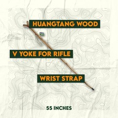 55&Prime; Natural Wood Walking Stick with V Yoke for Rifle, Steel Spike & Metal