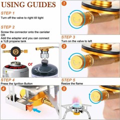 3900W Portable Backpacking Camping Gas Stove With Piezo Ignition Burner Case US