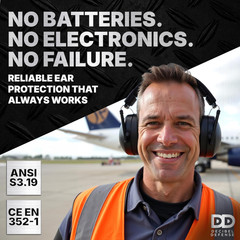 DECIBEL DEFENSE Professional Safety Ear Muffs 37Db NRR – the HIGHEST Rated & MOS