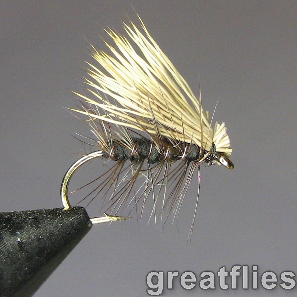 1 dozen (12) – Elk Hair Caddis – BLACK
