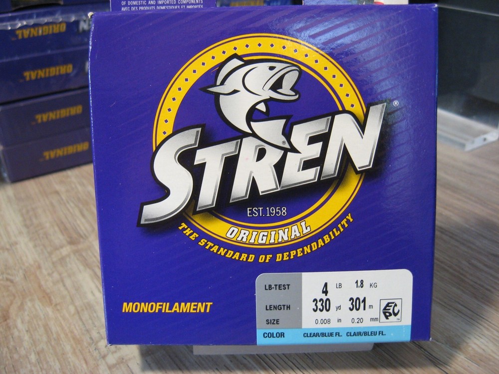 Stren Original Monofilament Fishing Line 4 LB 330 Yards CLEAR BLUE Mono