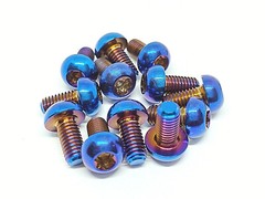 BURNING BLUE Titanium Disc Brake Rotor Bolts M5x10 For Hope Sram Magura