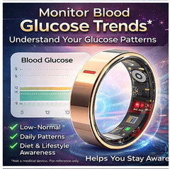 Smart Ring Blood Glucose Uric Acid Lipids HRV Sleep Fitnes Tracker for Women Men