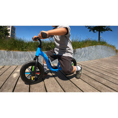 Chillafish Blue Buzzi 10&prime; Balance Bike for Kids, Toddler Bike Adjustable Seat