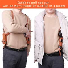 Genuine Leather Tactical Shoulder Underarm Gun Holster Pistol Concealed Carry