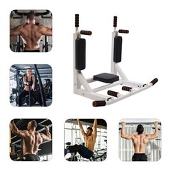 Wall Mount Chin Up Bar Power Pull Up Home Gym Fitness Dip Station Equipment