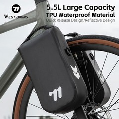 WEST BIKING Bike Front Fork Bag Waterproof Reflective Cycling Bike Bag 5.5L