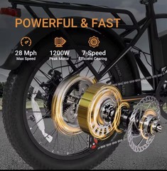 Zonveer Black E-bike 750W 48V 20Ah Foldable 25+MPH, 40Miles Range, 20in Tires