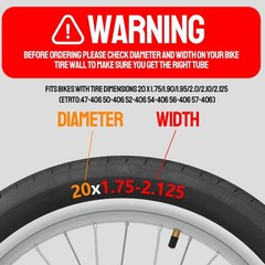 2 Pack of 20 Inch Bike Tube 20×1.75 20×1.95 20×2.10 20×2.125 Heavy Du…