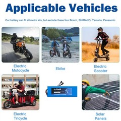 48V Lithium Ebike Battery w/ 30A BMS for ≤1500W Electric Bike Bicycle Scooter US
