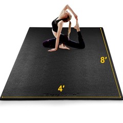 BesWin Large Exercise Mat 8&prime; x 4&prime;(6mm), Extra Thick Workout Mats for Home Gym…