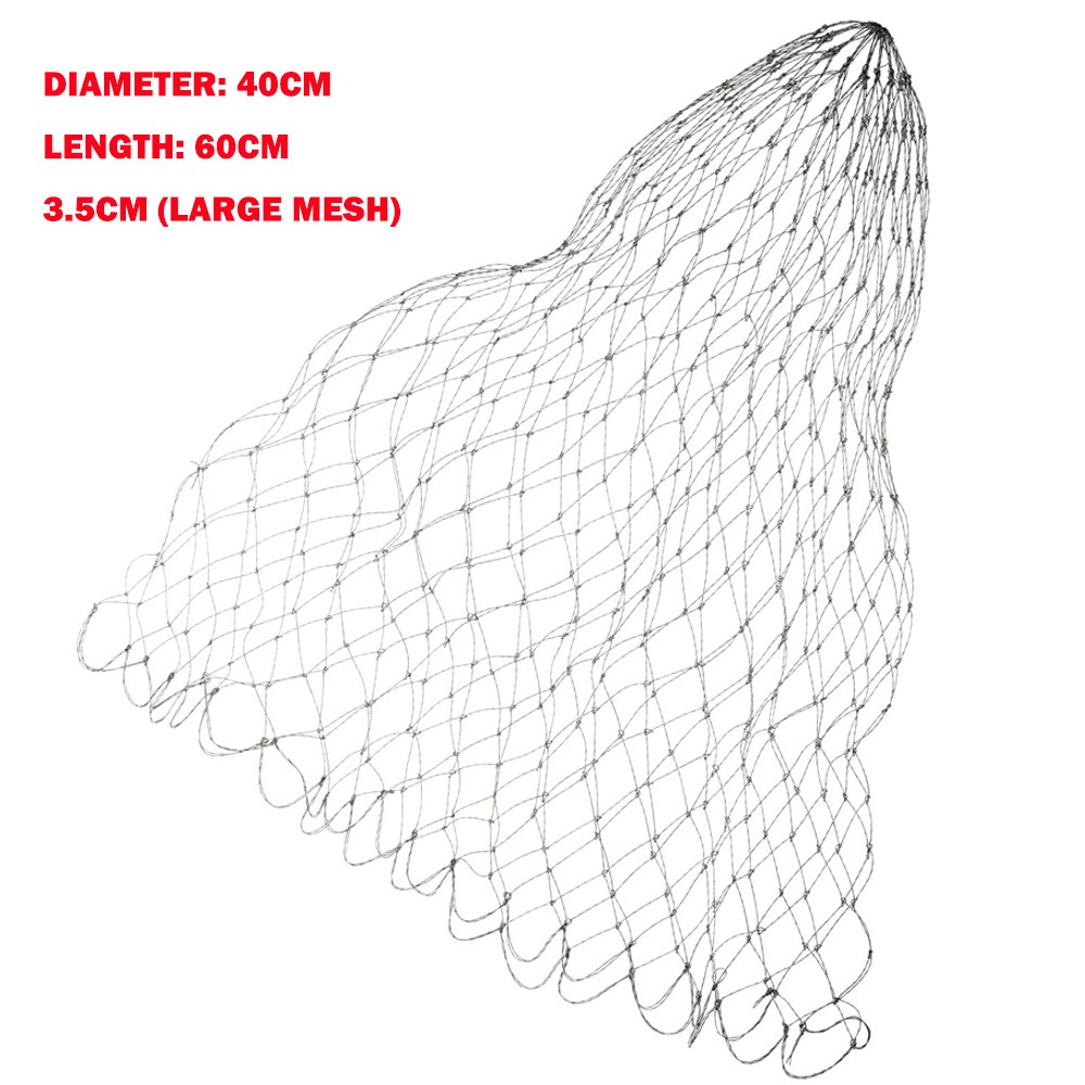 60×40CM Rubber-Coated Dyneema Mesh Fishing Landing Net – Large 3.5cm Mesh HOT
