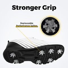 FitVille Men&rsquo;s Spiked Golf Shoes Waterproof Lightweight w/ Removable Spikes