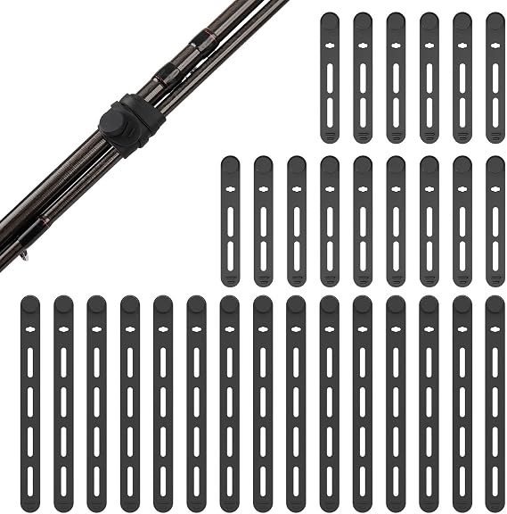 Silicone Fishing Rod Ties Straps (30-Pack) – Lightweight, Durable, Reusable Rubb