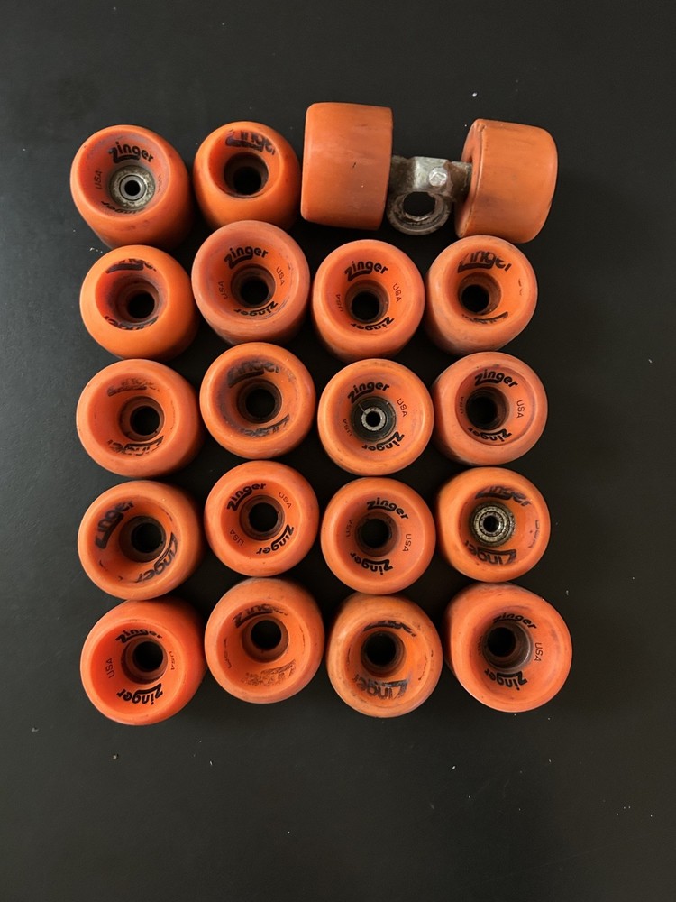 Lot of 20 Vanguard Zinger Orange Roller Skate Wheels (Condition& Size Varies)