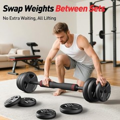 Adjustable Dumbbell Set, Free Weights for Kettlebell, Barbell and Push-Up Stand
