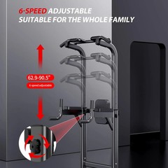 Power Tower 4-in-1: Pull-Up & Dip Station |Adjustable Home Gym Strength Training