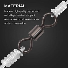 100Pcs Rolling Barrel Swivel 42-330lb Fishing Swivels Solid Ring #1-#8,1/0-6/0
