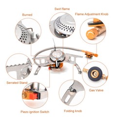 3900W Portable Backpacking Camping Gas Stove With Piezo Ignition Burner Case US