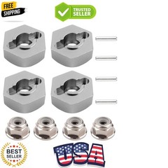 12mm Wheel Hex Hubs Drive Adapter 5mm Thick & Flange M4 Lock Nuts Aluminum fo…