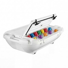 Uimoso 40QT Floating Cooler Ice ChestDual-Sided Lids for Water Land & Lake White