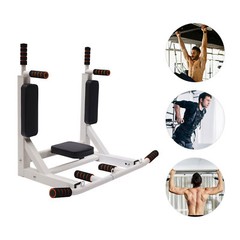 Wall Mount Chin Up Bar Power Pull Up Home Gym Fitness Dip Station Equipment