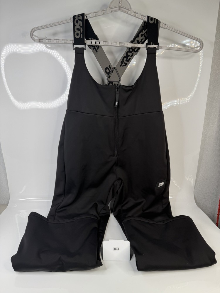 ASOS 4505 Womens Ski Bib Pants Black Size 14 Flare Snow Overalls Ski Suit